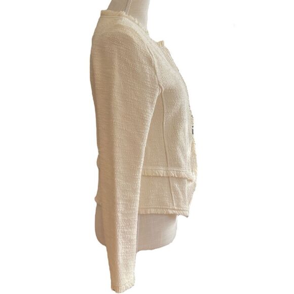 Anthropologie Ett:twa Bardot Knit Moto Jacket Cream/ Ivory - Picture 9 of 11